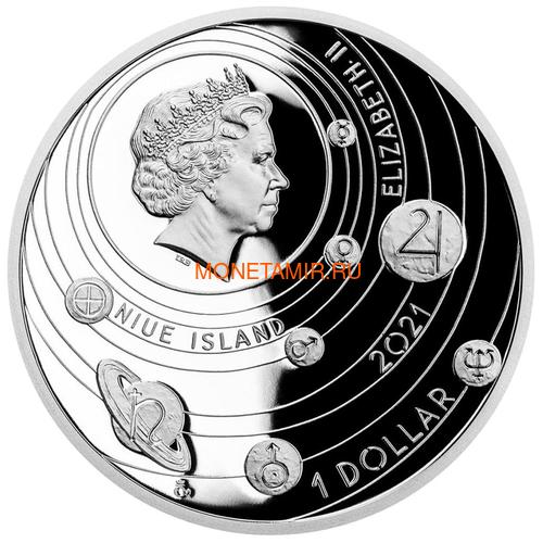  1  2021    (Niue 1$ 2021 Solar System Saturn 1Oz Silver Coin)..CZ/92 (,  1)